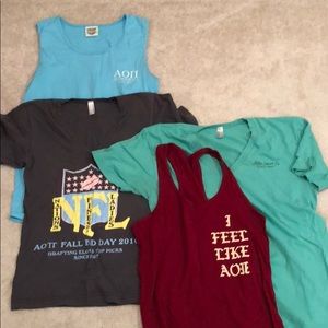 Assortment of AOII shirts